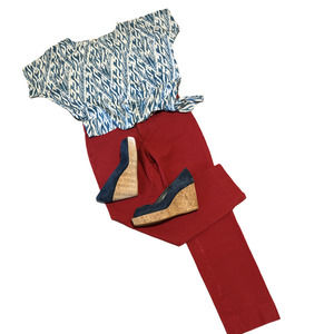 Banana Republic Sloan Fit Pants Sz 8 Rust Cropped